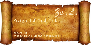 Zsiga Lóránt névjegykártya