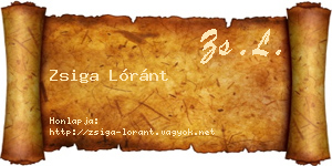 Zsiga Lóránt névjegykártya